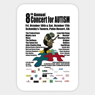 8th Annual Concert for Autism flyer Tshirt 2015 Sticker